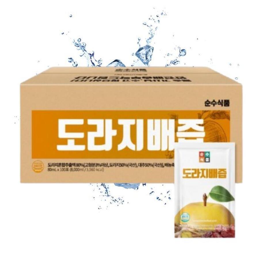 순수식품 도라지배즙 80ml 100포 (3개)_이미지