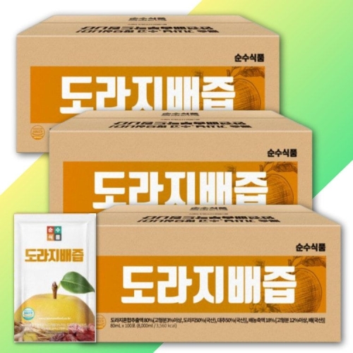 순수식품 도라지배즙 80ml 100포 (3개)_이미지