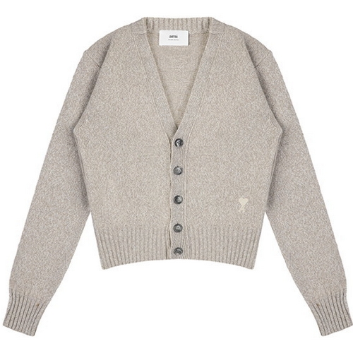 AMI 캐시미어 브이넥 가디건 FKC127 005 (265, 베이지)_이미지