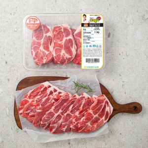 포크밸리 한돈 1등급이상 목심 구이용 냉장 1kg 1팩