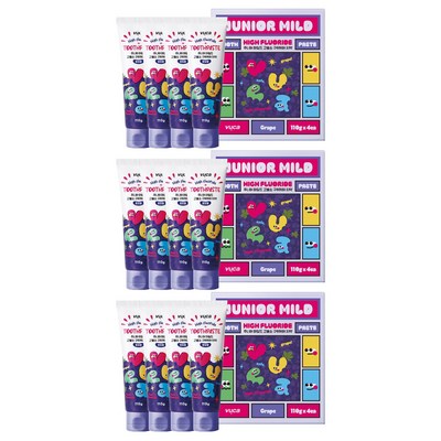 뷰카 주니어 마일드 고불소 구취케어 치약 포도향 110g (12개)_이미지