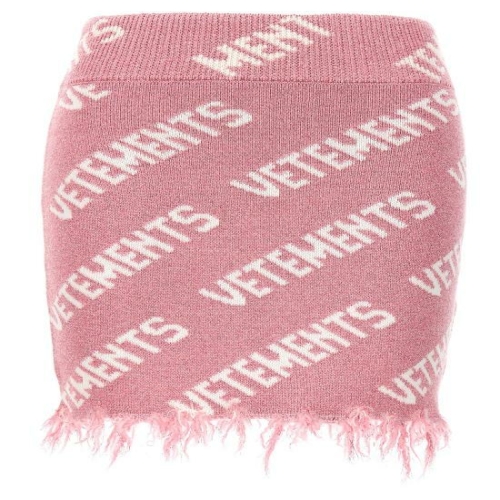 VETEMENTS 여성 logo-intarsia lurex miniskirt 스커트 WE64KN905P_이미지
