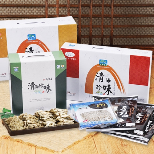 완도 건어물 실속선물세트 3호 미역 100g 구이돌김 2봉 중멸100g 소멸 100g