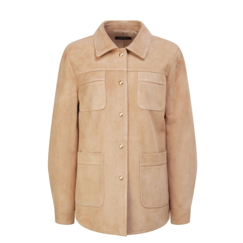 AVE 베이지 포켓 양가죽 점퍼 JSJU6B420I2