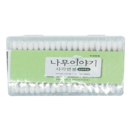 나무스틱 면봉 200EA 회오리 면봉 귀이개 화장 면봉 SD +S N131122 -6654FF_이미지