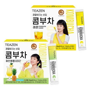 콤부차 파인애플, 30입, 1개 + 레몬, 30입, 1개