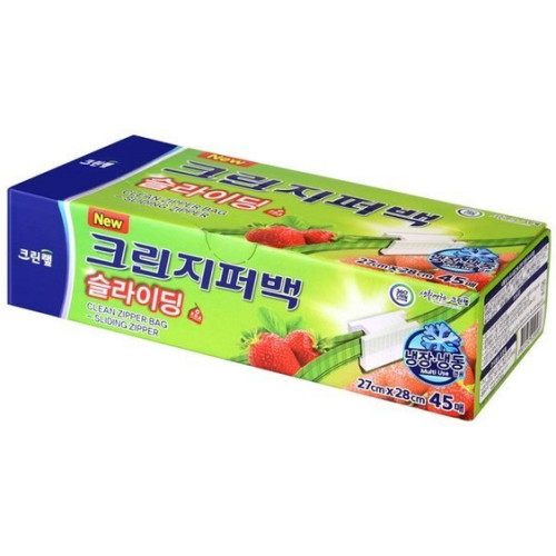 크린랲 ㅤ슬라이딩 지퍼백 대형 27x28cm 45매 (2개(90매))_이미지
