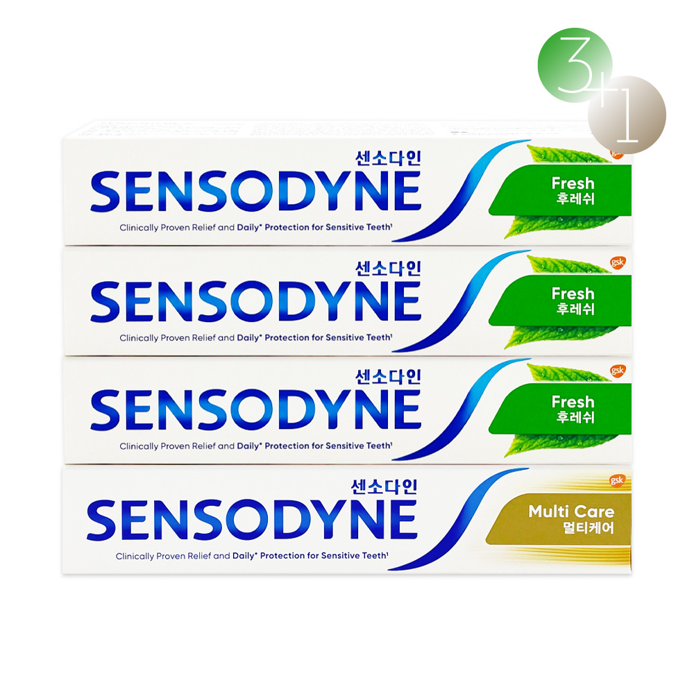 글락소스미스클라인 센소다인 후레쉬 100g x 3개 + 멀티케어 100g 1개 (1세트)