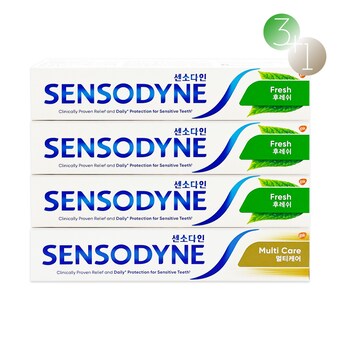<b>센소다인</b> 후레쉬 100g x 3개 + <b>멀티</b><b>케어</b> 100g 1개