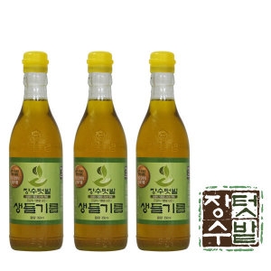  장수텃밭 중국산 생들기름 350ml [3개]