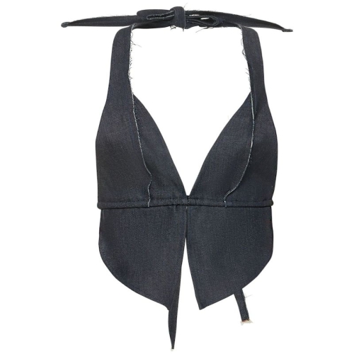 버터플라이 Other B DEADSTOCK RAW 데님 HALTER 탑 B0060325583_이미지