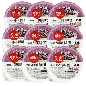 CJ제일제당 햇반 라이스플랜 서리태 흑미밥 210g (9개)