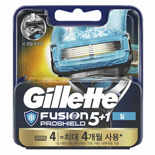 질레트 퓨전 프로쉴드 칠 면도날 (16개)_이미지