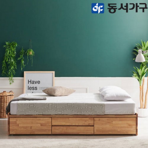 동서가구 이즈 레스트 원목 4서랍 수납 침대 Q (매트별도)_이미지