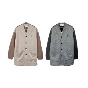 남녀공용 새드스마일 콤비네이션 가디건 CQWAX22111 GYX BEX