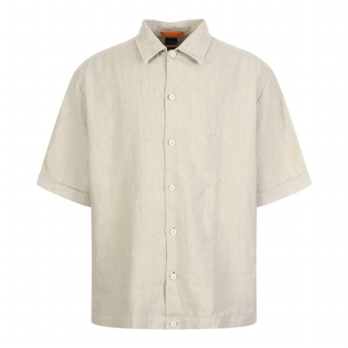 보스 여름용 린넨 반팔 셔츠 릴랙스핏 50538880_271_이미지