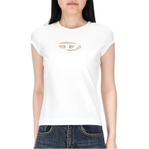 디젤 T-ANGIE 티안지 A06268 0AFAA 100 로고 컷 아웃 반팔 티셔츠