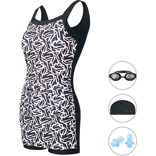 베이직엘르 여성 원피스 실내수영복 아쿠아로빅 4종세트 BEF-R103K_이미지