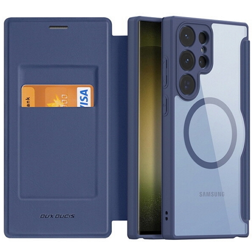 갤럭시S24 플러스 맥세이프 투명 가죽 플립커버 케이스