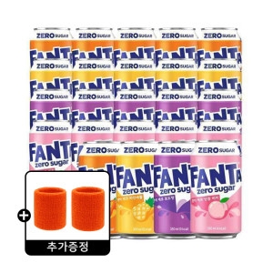 코카콜라음료 환타 제로 350ml 오렌지 + 파인 + 포도 + 피치 (24캔)_이미지