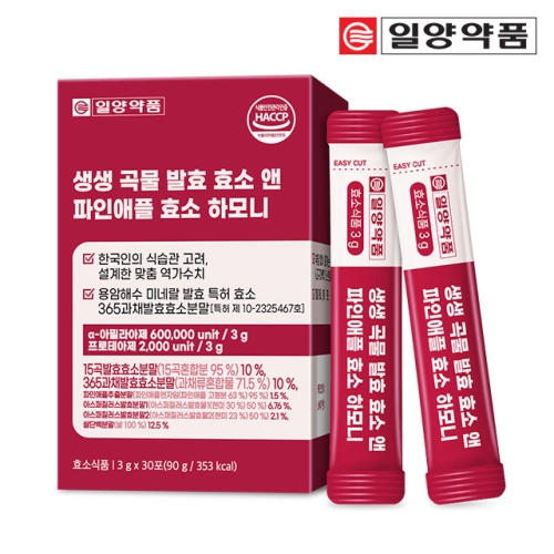 일양약품 생생 곡물 발효 효소 앤 파인애플 효소 유산균 30포 (1개)_이미지