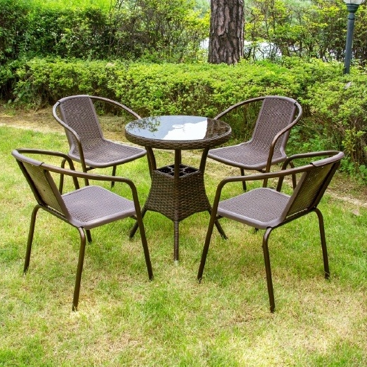 위드퍼니처 NEW 메이드 원형 야외 테이블 600 (49번의자4개)_이미지