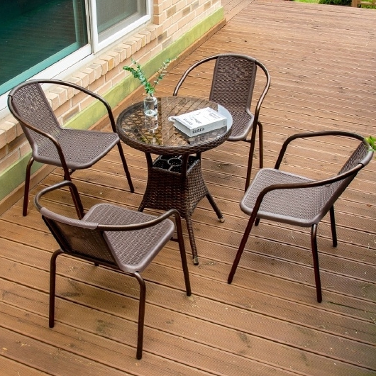 위드퍼니처 NEW 메이드 원형 야외 테이블 600 (49번의자4개)