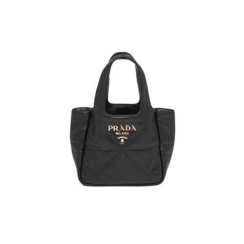 프라다 스몰 나파 레더 토트백 탑스티칭 블랙 1BG451-2DF0-F0002