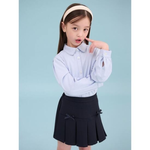 칼라 탈부착 저지 블라우스 스카이 블루 BI5164G02Q