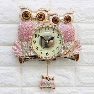 [불명] 인테리어 벽시계 커플부엉이K 소품_이미지