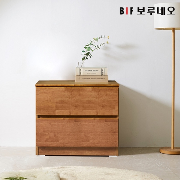 BIF보루네오 앳홈 테드 브라우니 원목 2단 서랍장 600_이미지
