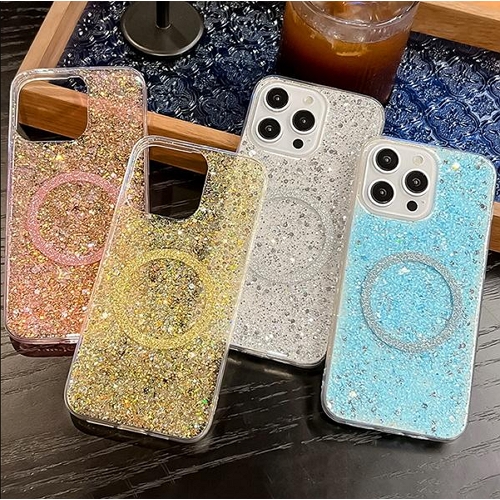 아이폰13 프로 맥스 맥세이프 글리터 펄 심플 젤리 케이스