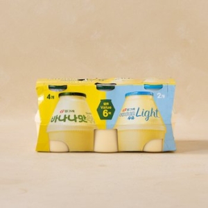 빙그레 바나나맛 우유 240ml 4개 + 바나나맛 라이트 우유 240m 2개