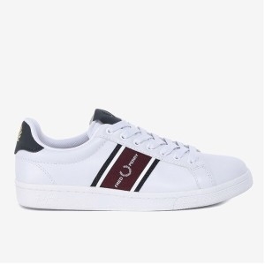 프레드페리 남여공용 스니커즈 B721 레더 / 그래픽 브랜디드 웨빙 4292-100