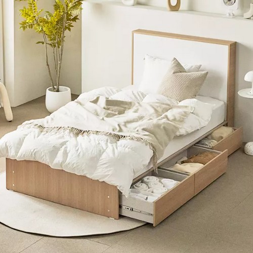 장인가구 밤비 호텔 통서랍 수납침대 SS (폼독립스프링)_이미지