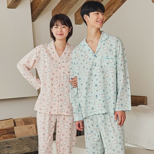 알콩단잠 잠옷브랜드추천 커플이지웨어 집에서입는 홈패션 긴팔파자마 모_이미지