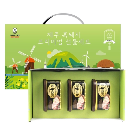 제주상회  제주흑돼지 프리미엄 캔햄 3호