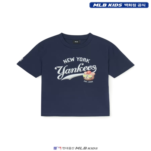 MLB MLB키즈 모노베어 썸머 레터링 티셔츠 (7ATSC0553-50NYS)