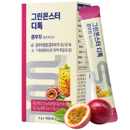 그레이스클럽 그린몬스터 디톡 콤부차 패션후르츠 10T (10개)_이미지