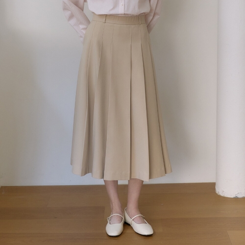 아워호프 제인 플리츠 롱 스커트 Beige HC26SP-SK01-BEI_이미지