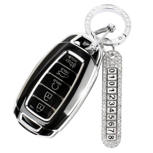 지엠지모터스 TPU 스마트키 케이스 AH-02 + 전화번호 스트랩 세트