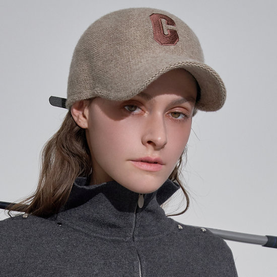 C로고 배색 울 니트 볼캡 FN02AM102L