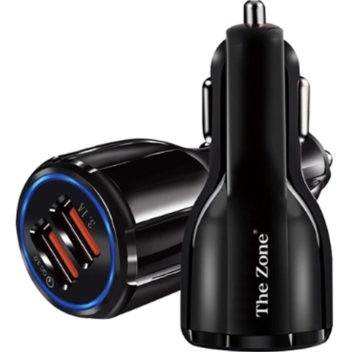 문화연필 더존 차량용 고속충전 USB 2구 시거잭 QCC-10B [2개]