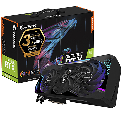 GIGABYTE AORUS 지포스 RTX 3080 MASTER V3 D6X 10GB 제이씨현