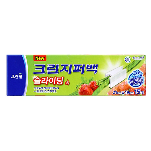크린랲 크린지퍼백 슬라이딩 21x19cm (소) 15매 (3개(45매))_이미지
