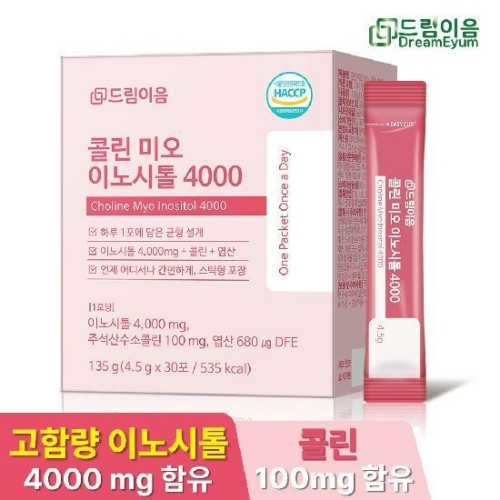 드림이음 콜린 미오 이노시톨 4000 30포 (1개)_이미지