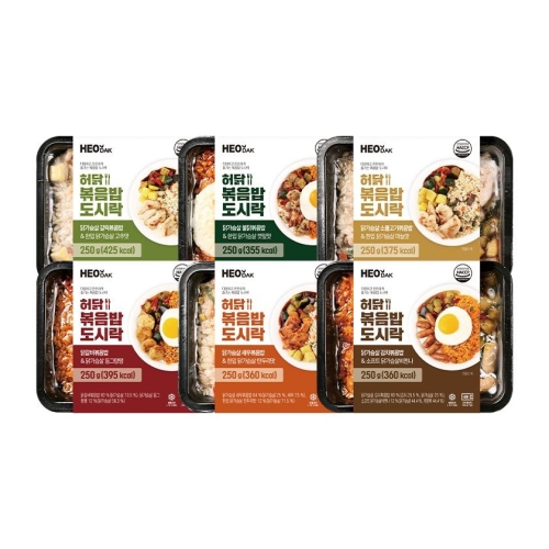 허닭 닭가슴살 볶음밥 도시락 6종 혼합 (6개)_이미지