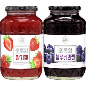 초록원 딸기잼1kg + 블루베리잼1kg (1개)