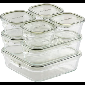 이와키 내열유리 반찬통 7종 세트 올리브그린