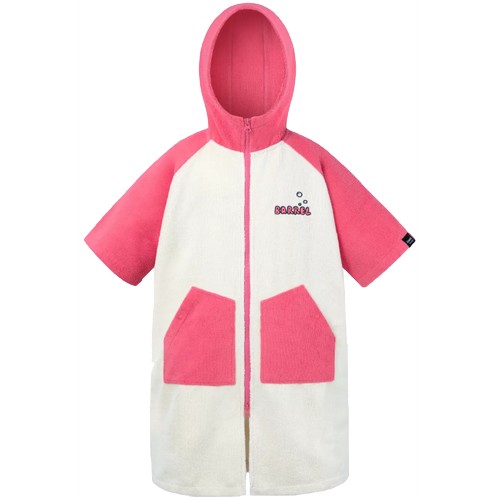 배럴 키즈 래글런 집업 판초 타월 핑크 B3SKAPC001PNK